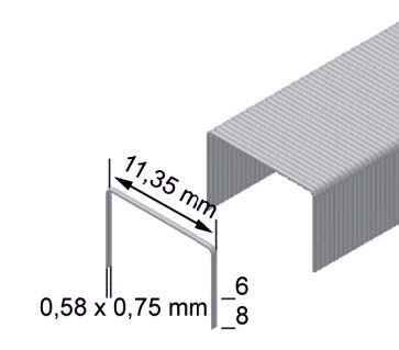 Μεταλλικό καρφωτικό χειρός για φαρδύ συνδετήρα HTVX08 PREBENA