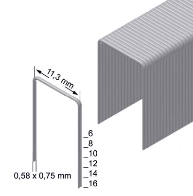 Μεταλλικό καρφωτικό χειρός για φαρδύ συνδετήρα και βελονάκι με μικρό κεφάλι HPJ/VX16 PREBENA