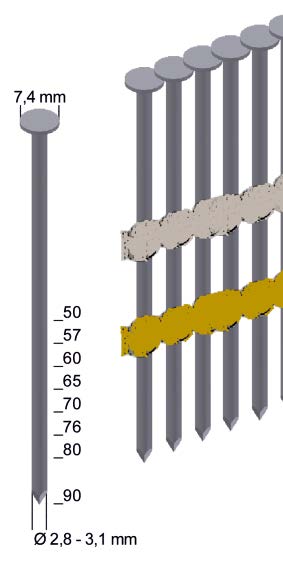 αρφωτικό για πρόκα γωνίας 20° με στρογγυλό κεφάλι σε δεσμίδα με χάρτινη σύνδεση (“DIY” Ερασιτεχνική χρήση) 7XR-RK90 PREBENA