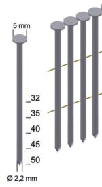Καρφωτικό για πρόκα γωνίας 16° με στρογγυλό κεφάλι και σπείρωμα σε πομπίνα με συρμάτινη σύνδεση 3X-CNW50 PREBENA