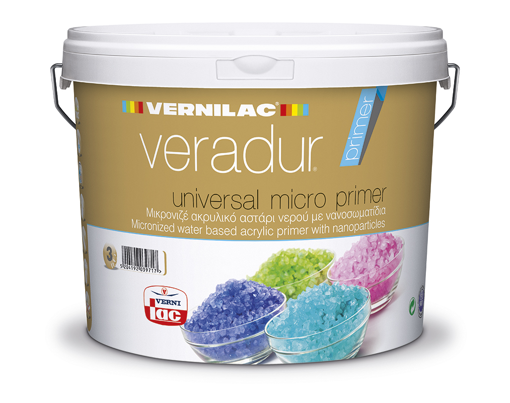 VERADUR UNIVERSAL MICRO PRIMER 3 lt Μικρονιζέ ακρυλικό αστάρι νερού με νανοσωματίδια veradur universal micro primer