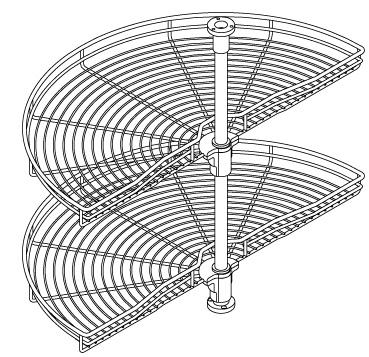 Περιστρεφόμενο 1/2 γωνιακό ενισχυμένο με φρένο & άξονα