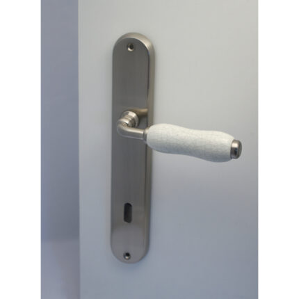 Χερούλι πλάκα νίκελ ματ-πορσελάνη 90mm