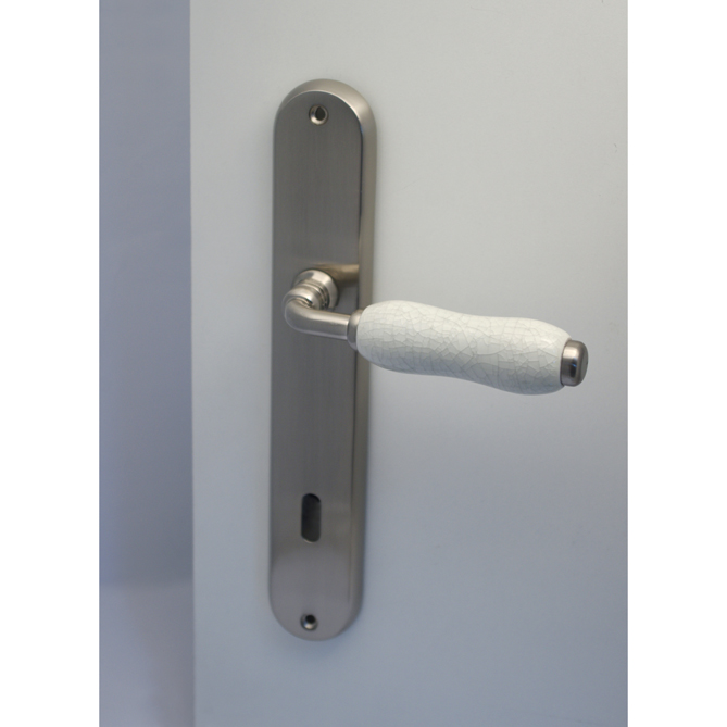 11100691 Χερούλι πλάκα νίκελ ματ-πορσελάνη 90mm