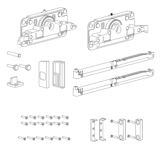 11250441 Σετ ξύλινης πόρτας Diva Air με φρένο 80Kg