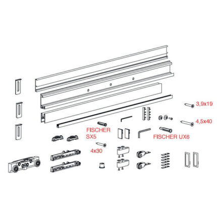 Σετ κρυφού μηχανισμού Magic για τζάμι 1100mm