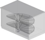 Περιστρεφόμενο 1/2 γωνιακό ενισχυμένο με φρένο & άξονα