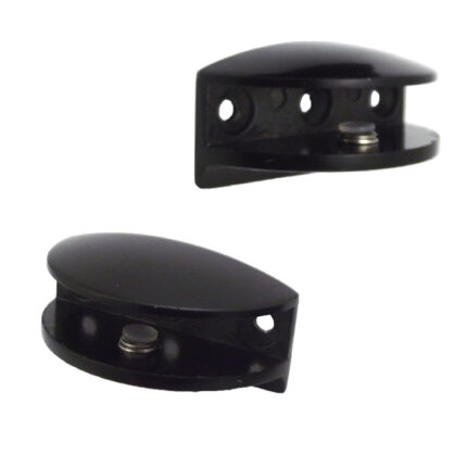 Βάση στήριξης γυάλινου ραφιού μαύρη 10mm