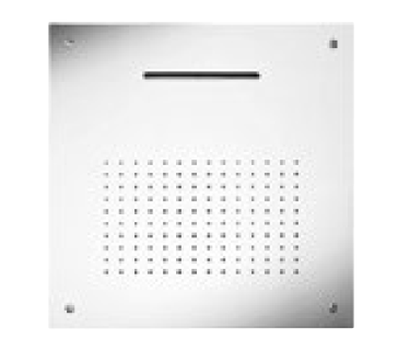 Κεφαλή εντοιχισμού οροφής 2 ροών από ανοξείδωτο ατσάλι SQUARE TEMPTATION XL 50 x 50 εκ