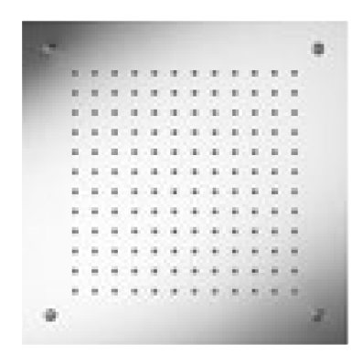 Κεφαλή εντοιχισμού οροφής 1 ροής από ανοξείδωτο ατσάλι SQUARE TEMPTATION 38 x 38 εκ.