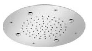 Κεφαλή εντοιχισμού οροφής 2 ροών από ανοξείδωτο ατσάλι. ROUND MIST TEMPTATION Ø38 εκ