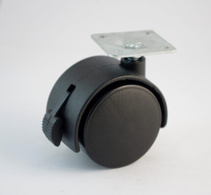 Ρόδα Φ50 + πλάκα με φρένο μαύρη Υ:62mm