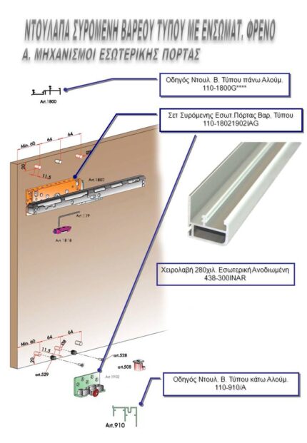 ΣΕΤ ΣΥΡ.ΕΣΩ.ΠΟΡΤΑΣ ΒΑΡ.ΤΥΠΟΥ ΜΕ ΦΡΕΝΟ