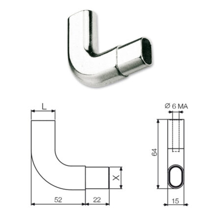 ΠΕΤΑΛΟ ΚΡΕΜΑΣΤΟ ΓΩΝΙΑ ΟΒΑΛ ΣΩΛΗΝΑΣ 30Χ15