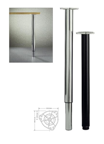 Πόδι Φ60x710-1100mm με ρέγουλα χρωμίου