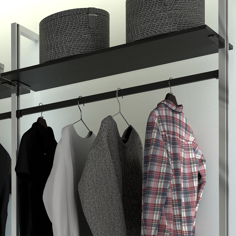 413-mgtaxlal09 Σωλήνα κρέμασης 4.8m ανοδιωμένο μαύρο