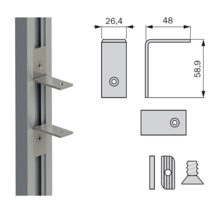 kit στερέωσης συρταριέρας - στενό λαμάκι ελαφρού τύπου