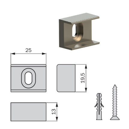 Ενδιάμεση Στερέωση Ραφιού μαύρη