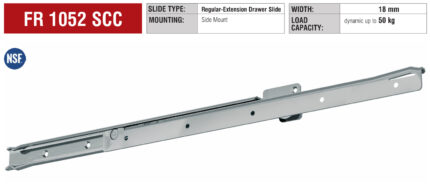 Οδηγός συρταριού 450mm ανοξείδωτος 50 kg