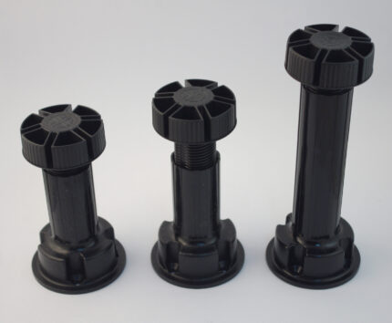 Πόδι πλαστικό μαύρο 120mm volpato-it