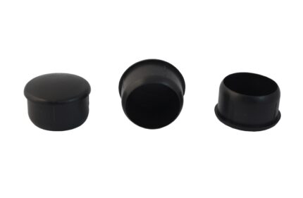 Τάπα επίπλων μαύρη στρόγγυλη χωνευτή 18mm