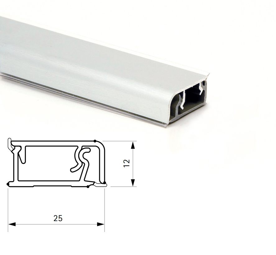 63051 ΑΡΜΟΚΑΛΥΠΤΡΟ ΑΛΟΥΜΙΝΙΟΥ ΣΤΕΝΟ ΝΙΚΕΛ VOLPATO ART.62 25x12x4200mm
