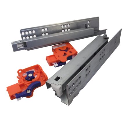 Οδηγός συρταριού κρυφός 100% 350mm με φρένο + clip