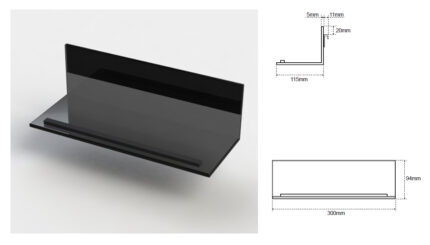 Ράφι K GLASS για K PANEL 94x300mm