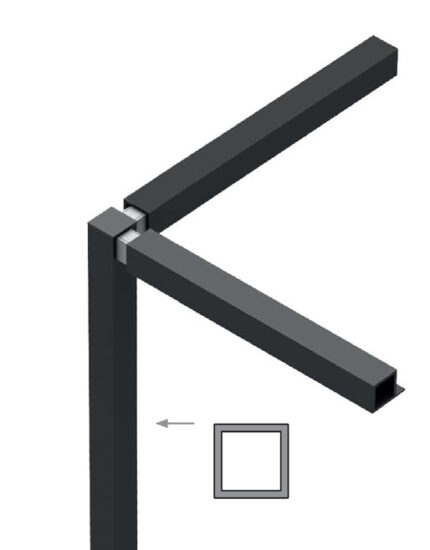 Προφίλ Αλνιου Q20 20Χ20mm Μαύρο ματ Βέργα 3m