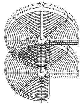 Περιστρεφόμενο 3/4 γωνιακό ενισχυμένο με φρένο