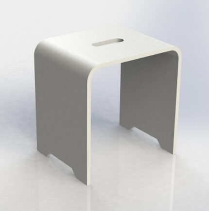 Ακρυλικό κάθισμα μπάνιου 38 x 31 x 31 εκ. ύψος White matt DES 3831-301