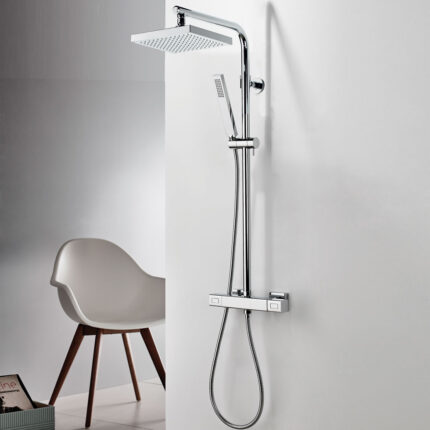 Θερμοστατική μπαταρία ντους 2 εξόδων με κολώνα Thermo Square 613066