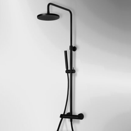 Μπαταρία ντους 2 εξόδων με κολώνα Slim 712065 black matt