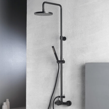 Μπαταρία ντους 2 εξόδων με κολώνα Tonda 145065 black matt