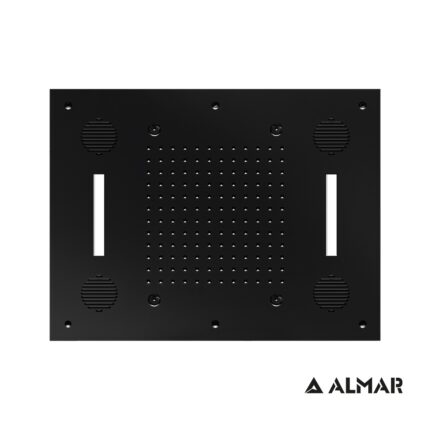 Κεφαλή εντοιχισμού οροφής 63x48 εκ. 2 ροών, με χρωματοθεραπεία Temptation Sound & Colour E044211 black matt