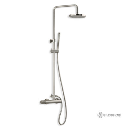 Μπαταρία ντους 2 εξόδων με κολώνα Eletta Tecno 167065 inox