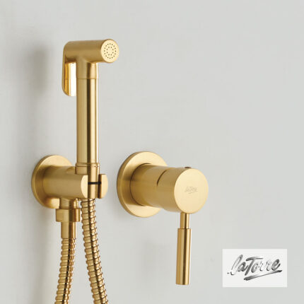 Μίκτης εντοιχισμού 2 οπών με ντουζάκι shut-off Flush mix 12211 brushed gold