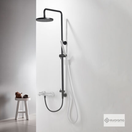 Κολώνα ρυθμιζόμενου ύψους με εκτροπέα Round 51400R black matt