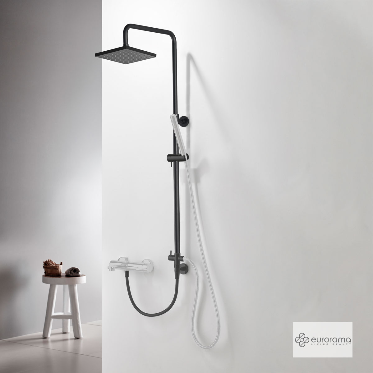 PROD_77429DET0_1 Κολώνα ρυθμιζόμενου ύψους με εκτροπέα Square 51400S black matt