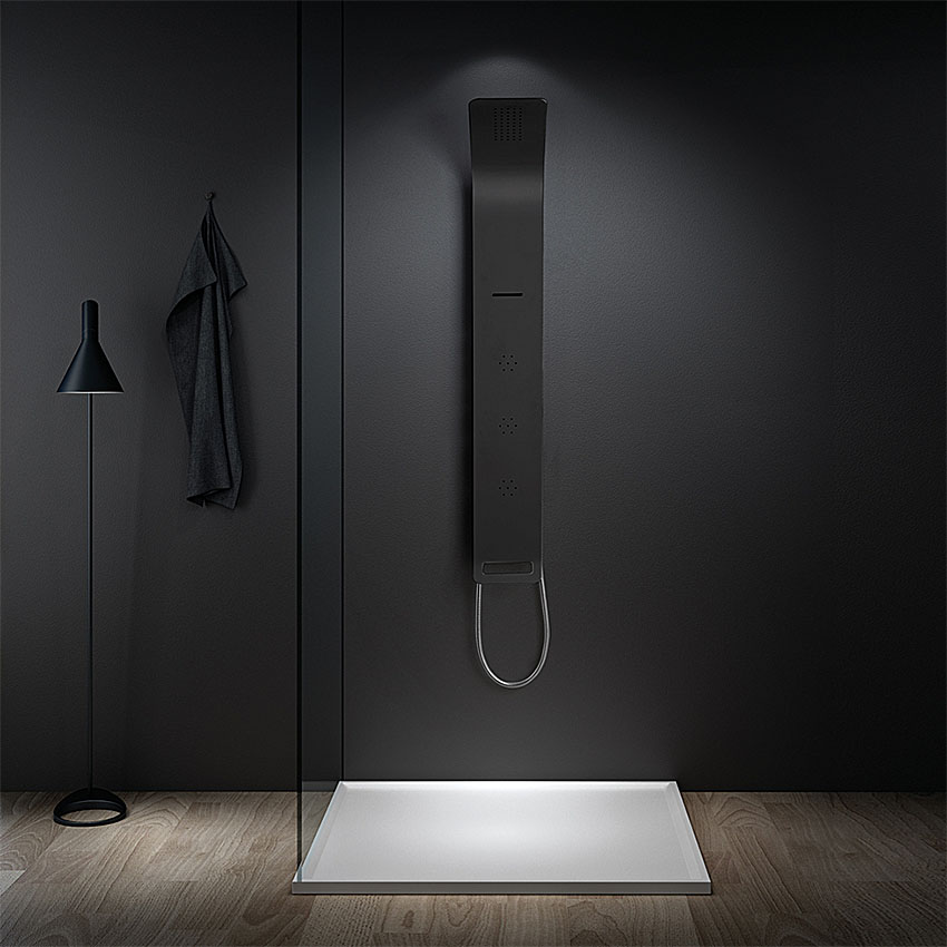 astrea black Στήλη ντους 4 εξόδων με υδρομασάζ Astrea black matt