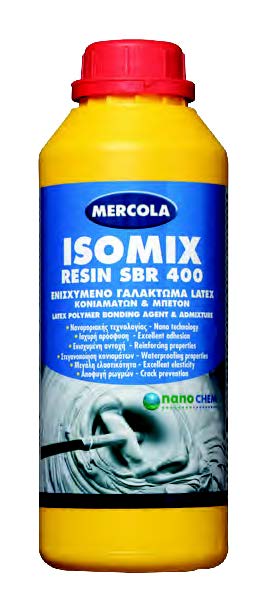 Γαλάκτωμα latex βελτιωτικό τσιμεντoειδών υλικών & σκυροδέματος νανομοριακής τεχνολογίας ISOMIX RESIN SBR 400