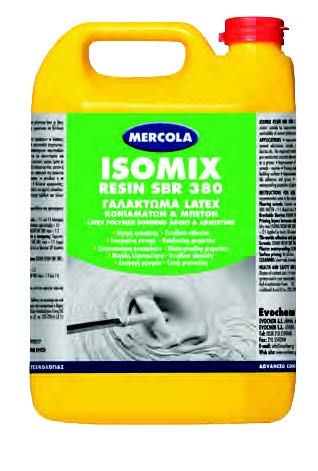 Γαλάκτωμα latex βελτιωτικό τσιμεντoειδών υλικών & σκυροδέματος ISOMIX RESIN SBR 380