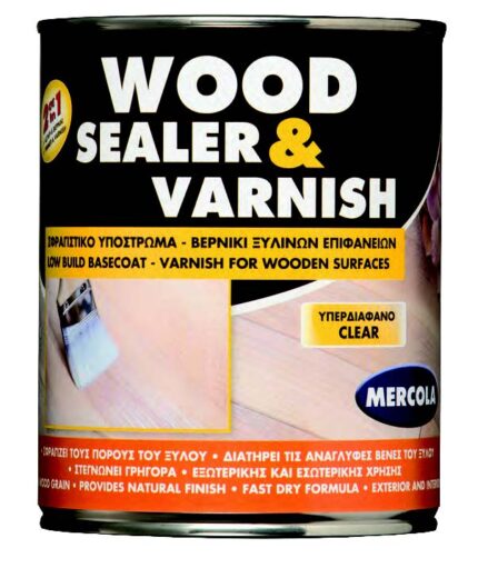 Υπερδιάφανο ακρυλικό σφραγιστικό υπόστρωμα - βερνίκι διαλύτου ξύλινων επιφανειών WOOD SEALER & VARNISH