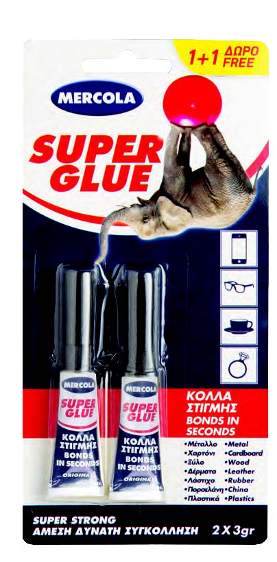 Κυανοακρυλική κόλλα στιγμής γενικής χρήσης SUPER GLUE