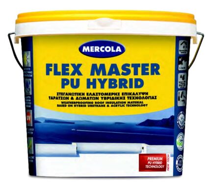 Υβριδική πολυουρεθανική - ακρυλική ελαστομερής επαλειφόμενη στεγανωτική μεμβράνη ταρατσών FLEX MASTER PU HYBRID