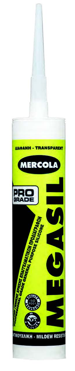 Όξινη ελαστική αντιμουχλική σιλικόνη επαγγελματικών προδιαγραφών MEGASIL