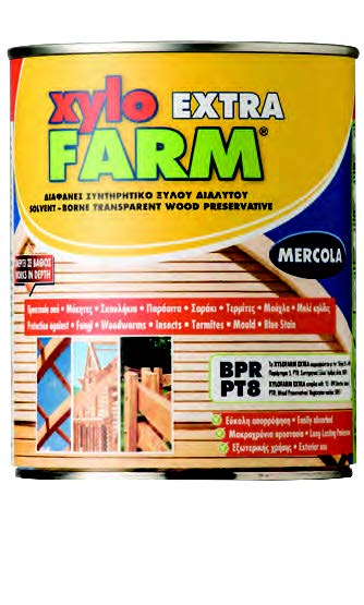 Συντηρητικό ξύλου διαλύτου για προστασία από μύκητες, σκουλήκια, παράσιτα και έντομα που καταστρέφουν το ξύλο XYLOFARM EXTRA