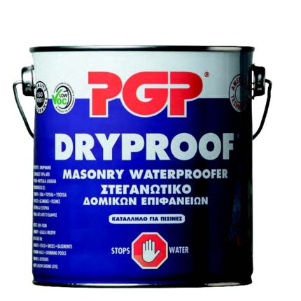 Τσιμεντοειδές στεγανωτικό επίχρισμα δομικών επιφανειών, ανθεκτικό ακόμη & σε αρνητικές υδροστατικές πιέσεις PGP DRYPROOF MASONRY WATERPROOFER