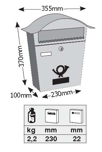 Γραμματοκιβώτιο BIEΝΝΗ (ΛΕΥΚΟ ΑΝΑΓΛΥΦΟ)