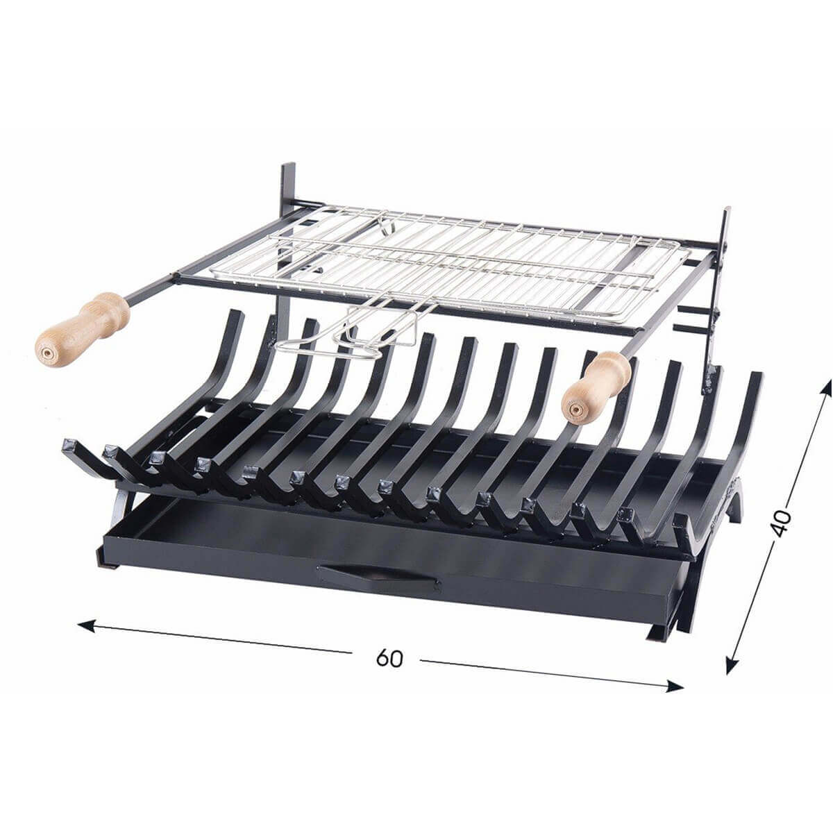 23000 Σκάρα τζακιού ίσια με σύστημα ψησίματος 23000